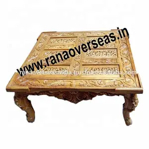 Tavolo centrale quadrato in legno di vendita caldo con Design tradizionale intagliato a mano per la casa e l'hotel