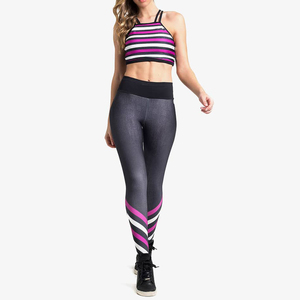 Conjunto de Yoga de Dos Piezas para Mujer 2026, Antiarrugas, Transpirable, Cintura Elástica Alta, Personalizado, Brillante, Ropa Deportiva de Moda - Product Image 1