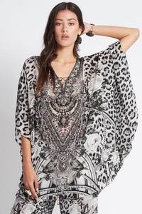 El último diseñado con la mano adorno de cristal de trabajo de leopardo de impresión digital de las mujeres blusa tops - Product Image 5