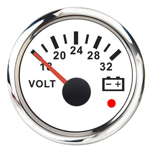 Depo 52มม.สีขาวหน้าสีแดงเครื่องวัดแรงดันไฟฟ้า - Product Image 1