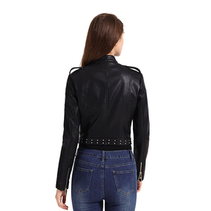 Chaqueta de satén de alta calidad para mujer 100% Cow Hide Top High Original 100% poliéster relleno estilo bicicleta camuflaje bordado - Product Image 3