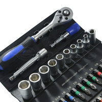 Fournisseur taïwanais LEMATEC LE-RF237, ensemble de 37 clés à cliquet de qualité industrielle, en acier Cr-V, 1/4, pour bricolage, OEM, avec logo personnalisé sur l'étui