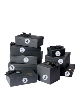 Custom Large Matt Black Lid And Base Gift Boxes Luxury Cardboard Packaging Boxes With Ribbon