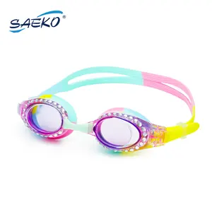 SAEKO kids girl bling colorful anti fog fancy swim goggles fun goggles party goggles