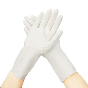 NASTAH CE certified quality pure white rubber gloves non slip diamond janitorial cleaning gardening landscaping fruit picking