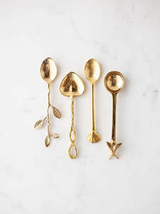 Cuillère à fourchette en laiton, 4 pièces différentes tailles, cuillère à fourchette pour la vaisselle décorative, meilleur poli pour emballage personnalisé cuillère en laiton - Product Image 6