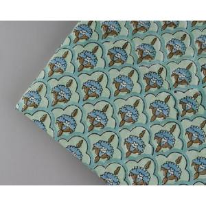 Indian 100% Organic Soft Cotton Hand Block Print Fabric Lightweight for Bags Covers Curtains Toys-<b>Boy's</b> Decorative Running Shirt - Product Image 4