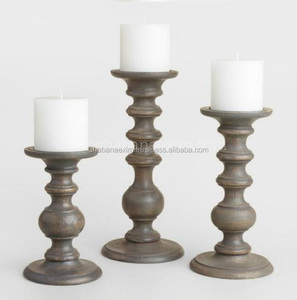 Diferentes diseños ecológicos de candelabros de madera, candelabros de madera natural en la India - Product Image 3