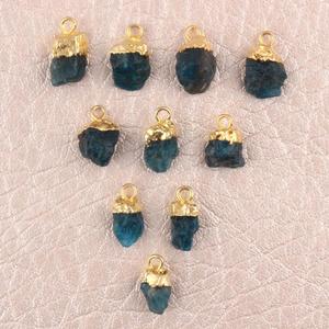 Breloques en Apatite brute naturelle 100%, connecteurs de breloques en pierre de naissance, 25 pièces - Product Image 2