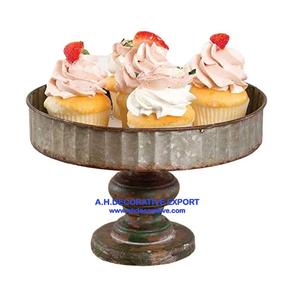 Bandeja de Metal galvanizada para exteriores, bandeja decorativa de acabado rústico para servir comida - Product Image 1