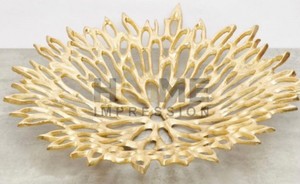 Leaf Design Casted Handmade Bowl Gold Color <b>Restaurant</b> and <b>Hotel</b> Food Fruit Serving Bowls and Other Utensils Kitchenware <b>Supply</b> - Product Image 6