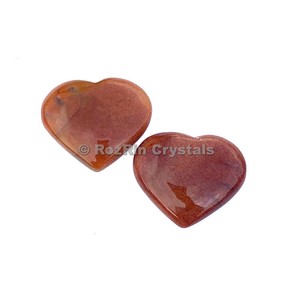 Natural Peach Aventurine Puffy Heart - Product Image 1