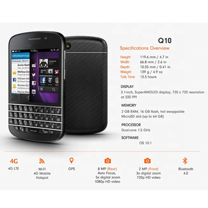 Per <span class=keywords><strong>Blackberry</strong></span> Q10 tastiera completa GSM sbloccata originale QWERTY Smartphone cellulare Touchscreen economico - Product Image 4