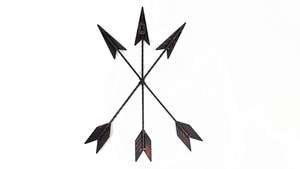 แผ่นโลหะตกแต่งผนังรูปลูกศรคู่แบบหนา  งานเหล็กดัดหายาก  แผ่นโลหะตกแต่งผนังเหล็กดัด  ผลิตภัณฑ์สั่งทำพิเศษ  งานศิลปะติดผนัง - Product Image 5