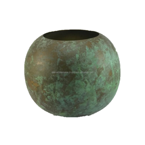 Maceta de hierro hecha a mano, jarrón de mesa redondo para decoración del hogar, oficina o boda para hoteles - Product Image 1