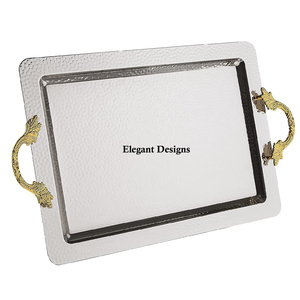 Plateau de service en acier inoxydable le plus vendu plat en gros décoratif en métal d'excellente qualité nouveauté - Product Image 5