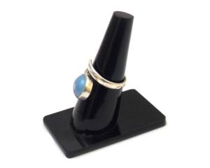 Opitele สไตล์ Boho แหวนอัญมณีหลายแบบวินเทจเสน่ห์เหลี่ยมเพชรพลอยควอตซ์ชุบเงินทำด้วยมือเครื่องประดับขนาดมม. สีฟ้า - Product Image 3