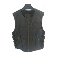 Gilet en cuir 100% véritable pour hommes, gilet de qualité supérieure, pour moto