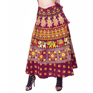 Bagru — jupe portefeuille en coton, imprimé tropical - Product Image 2