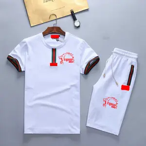 T-Shirt & Shorts Set Best Quality Men Custom Brand Logo Slim Fit T shirt and Short