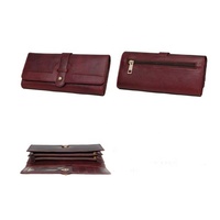 Harga populer grosir dompet wanita kulit asli Logo kustom terlaris produsen terbaik India