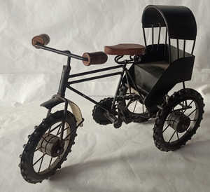 ร้อนขายเหล็กและไม้วงจรรถลากดอกไม้แจกันของเล่นโบราณสีดำ - Product Image 4