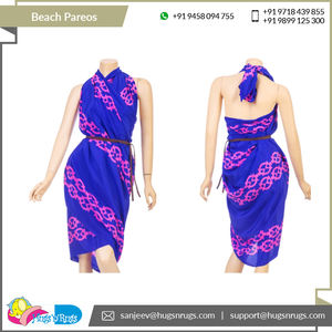 Vente en gros 100% coton femmes plage paréos sarongs haute qualité Design moderne OEM Service personnalisé approvisionnement en vrac - Product Image 4
