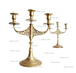 Magnifique candélabre en aluminium couleur or, design fabuleux, 2 bras, qualité supérieure, à prix avantageux. - Product Image 5