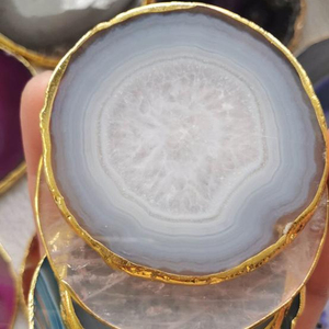 Sous-verres en agate de cristal de roche, créations artisanales - Product Image 1
