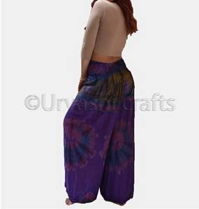 Pantalones Palazzo de estilo playero para mujer, Pantalón ancho, Led, indio, hecho a mano, teñido anudado, talla grande, Palazzo - Product Image 2