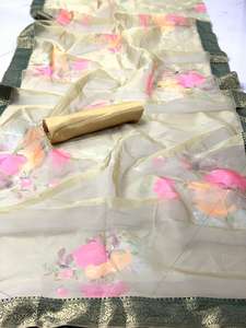 ชุดส่าหรีผ้าไหมเนื้อนุ่มพิมพ์ลายดอกไม้ผ้าชีฟองสำหรับผู้หญิงชาวอินเดียและปากีสถานเสื้อผ้าพื้นเมือง - Product Image 5