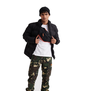 Custom <b>Men's</b> Waterproof Woolen Puffer <b>Jacket</b> <b>Smart</b> <b>Casual</b> Winter Wear with Zipper Closure Stand Collar OEM Service Available - Product Image 2