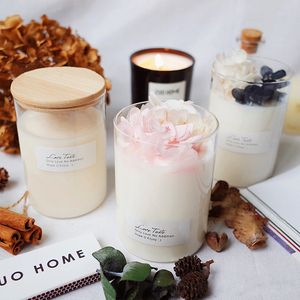Low priceprofessional made borosilicate glass candle jar soy wax