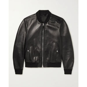 เสื้อแจ็กเก็ตบอมเบอร์แบบมีซิปสำหรับผู้ชาย,เสื้อหนังดีไซน์แบบกำหนดเองสำหรับผู้ชายและผู้หญิงพร้อมกระเป๋าโลโก้แบบกำหนดเองปี2021 - Product Image 1