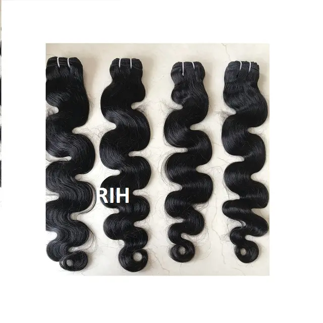 Монгольское сырье Реми натуральные черные волнистые необработанные пряди человеческих волос с выравненной кутикулой от индийского поставщика волос