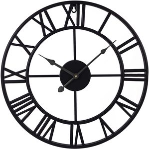 Numéro romain en métal noir de grande horloge murale décorative pour l'article décoratif à la maison - Product Image 3