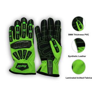 Guantes de cuero de alta visibilidad personalizados para campos petrolíferos Guantes de seguridad resistentes a llamas e impactos para guantes de extracción de petróleo y gas - Product Image 6