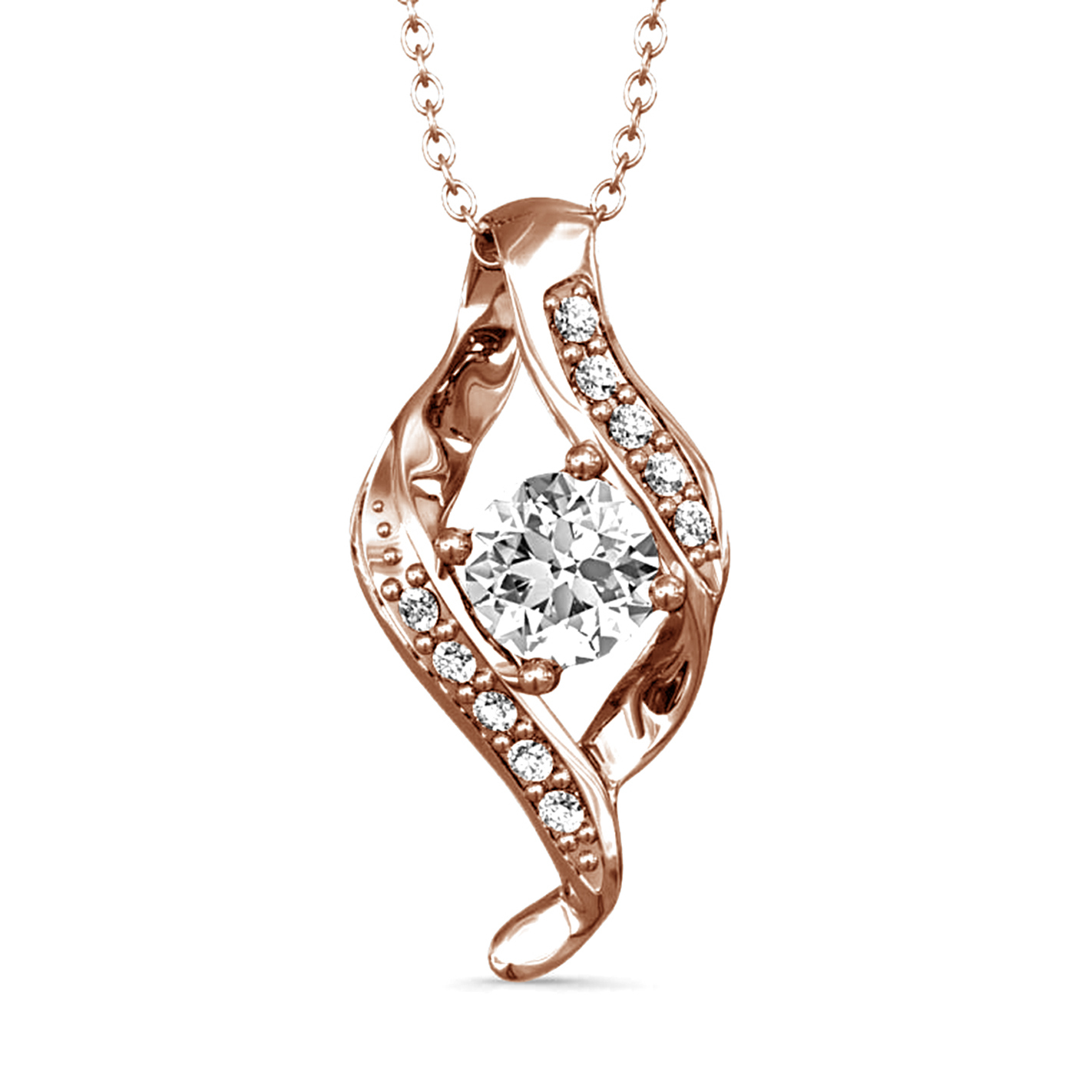 Collana in Ottone Placcata in Oro Rosa 18k Ispirata a Marchi di Lusso