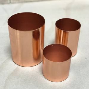 Juego de velas en forma de cilindro de Metal chapado en cobre, tarros de vela para viaje, decoración de Navidad, Vasos Para el hogar, 2 unidades - Product Image 3