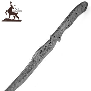 Damasco hoja en blanco hecho a mano espiga completa al por mayor hoja fija caza camping cuchillo decorativo multiusos - Product Image 5