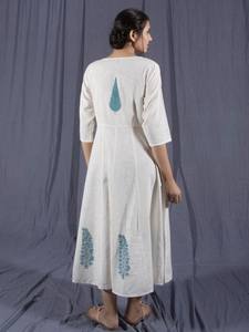 Algodón blanco largo Kurti - Product Image 2
