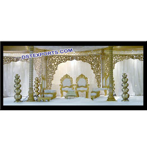 งานแต่งงานไม้แกะสลักฉากหลังแผงอินเดียฉากหลังแต่งงานตกแต่งฉากหลังที่สวยงามแผงไม้ - Product Image 1