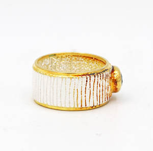 แหวนพลอยธรรมชาติบุษราคัมสีฟ้าทรงไข่925แข็งทำด้วยมือทำด้วยมือทำจากเงินสเตอร์ลิงเครื่องประดับขายส่ง - Product Image 2