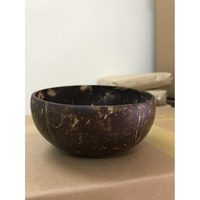 Bol à salade artisanal 100% naturel en coquille de noix de coco, brun naturel, élégant, pour la maison et les restaurants, écologique, imperméable, diamètre 13-14 cm
