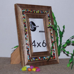 กรอบรูปทำจากไม้ธรรมชาติรูปทรงสี่เหลี่ยมผืนผ้าพร้อมดีไซน์หินฝังสำหรับตกแต่งบ้านสำนักงานและโรงแรม - Product Image 1