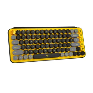 Orijinal Logitech PO P tuşları kablosuz mekanik klavye taşınabilir TTC kahverengi anahtarı ofis Retro Punk küçük nokta Bub ble klavye