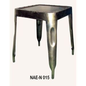 Industrial Vintage Antiquated Nickel Plated Iron <b>Stool</b> Adjustable Fabric <b>Seat</b> Living Room Farmhouse Villa Apartment Use Ottoman - Product Image 1