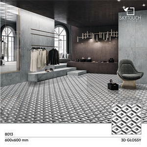 Venta rápida al por mayor impermeable Soulscrafts Interior DecorationGris 3D azulejos de cerámica de baño blanco y gris - Product Image 3