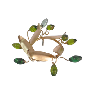 Feuille dorée en métal de haute qualité, décoration de jardin, avec Design vert, bâton en forme de racine - Product Image 1