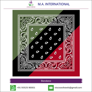 Pañuelo Bandana Floral Clásico, Popelina Transpirable, Ecológico, Personalizable, Estilo Étnico Indio, Todas las Temporadas, Unisex para Adultos - Product Image 6